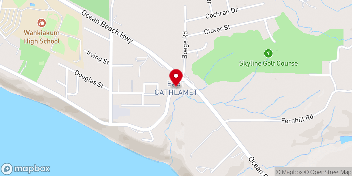 Map showing location of East Cathlamet