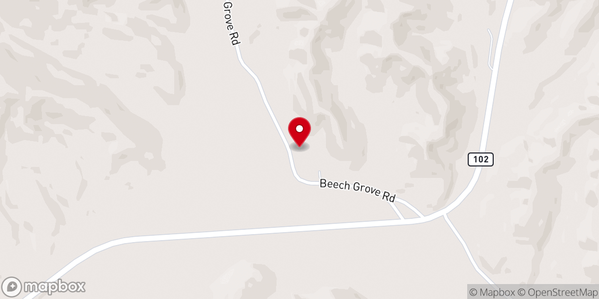 Map showing location of Beech Grove Freewill Baptist Church