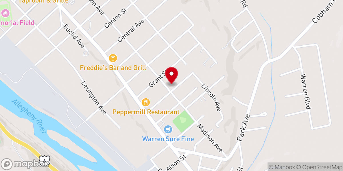 Map showing location of First Church Of God