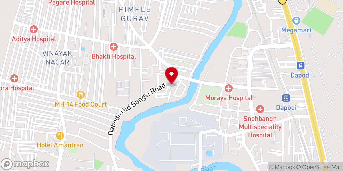 Map showing location of St. Thomas Syro Malabar Catholic Church, Dapodi