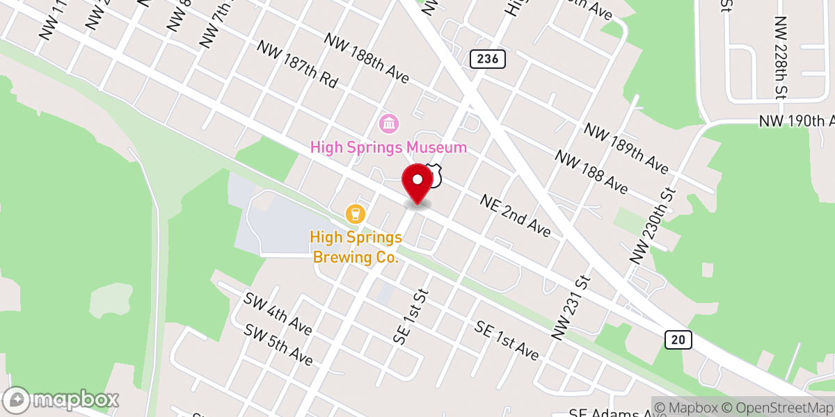 Map showing location of High Springs