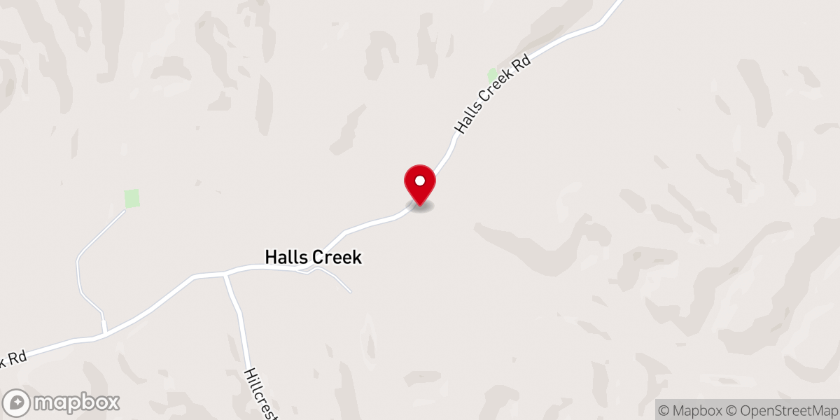 Map showing location of Halls Creek Cumberland Presbyterian Church