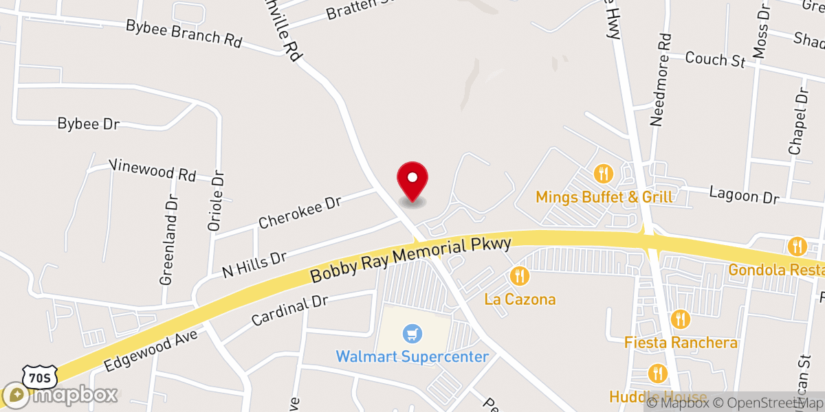 Map showing location of First United Methodist Church of McMinnville