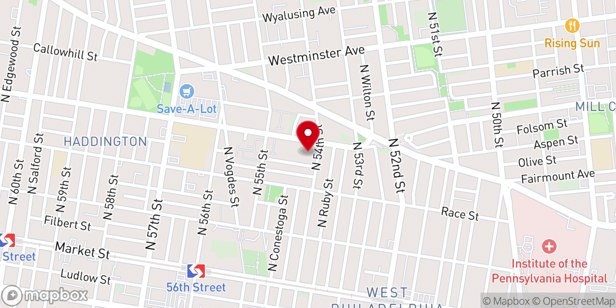 Map showing location of St. Joseph Baptist Church