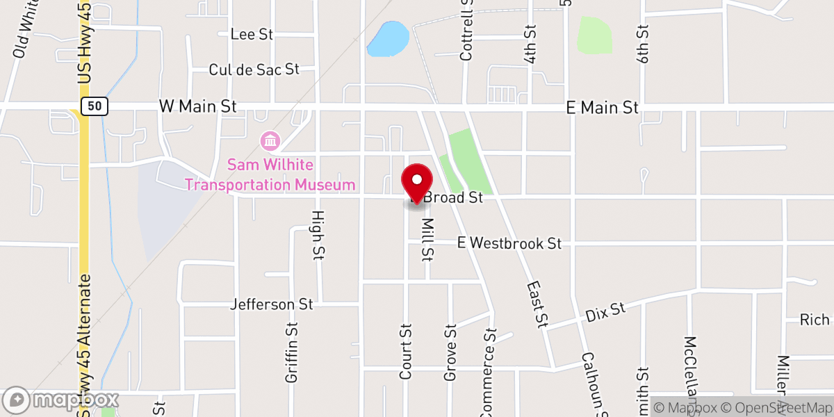Map showing location of First United Methodist Church