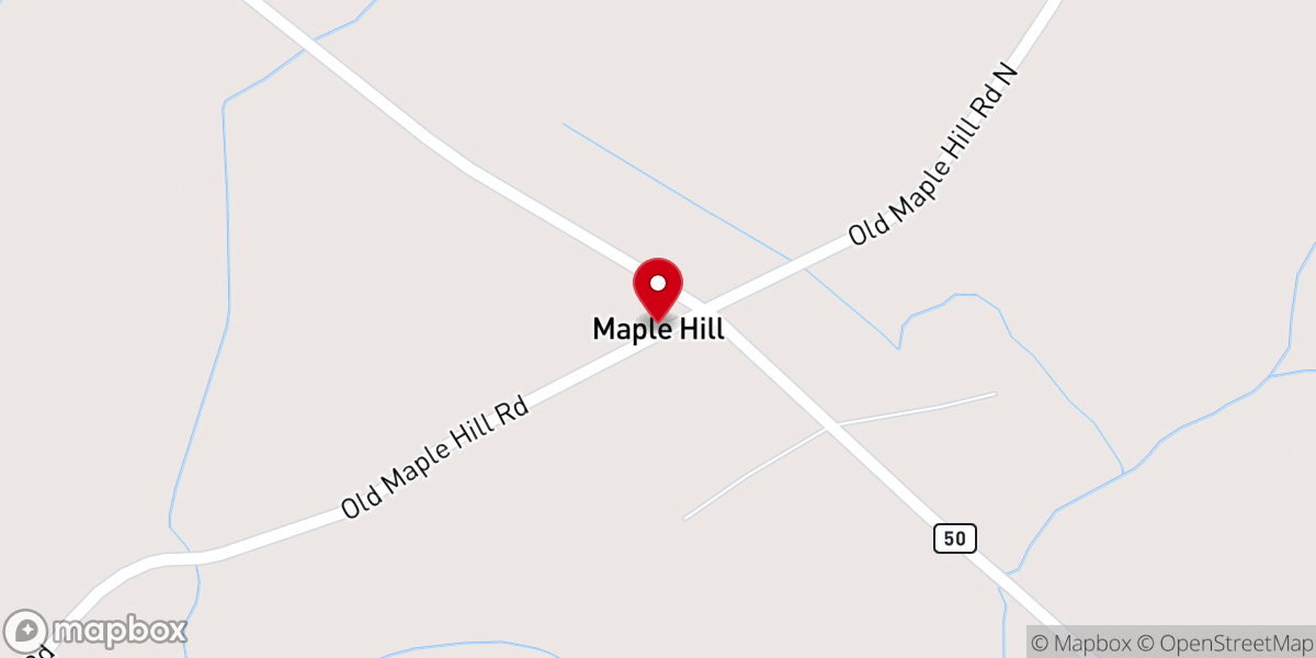 Map showing location of Maple Hill