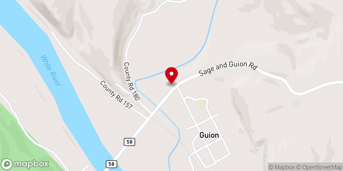 Map showing location of Guion United Methodist Church