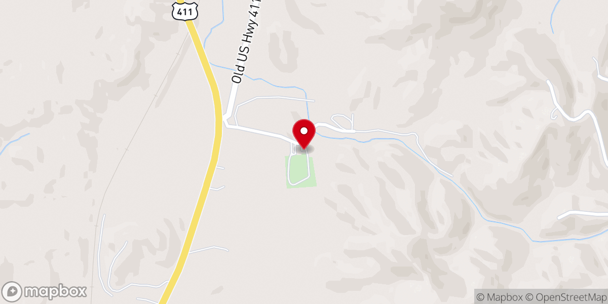 Map showing location of Hopewell Baptist Church