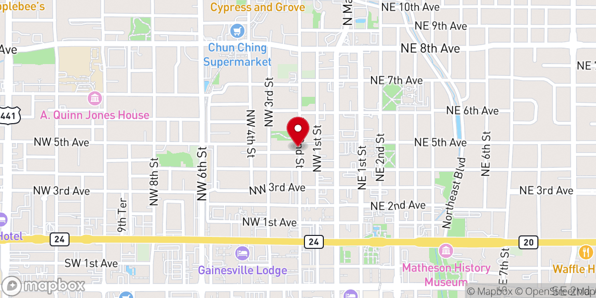 Map showing location of Friendship Baptist Church