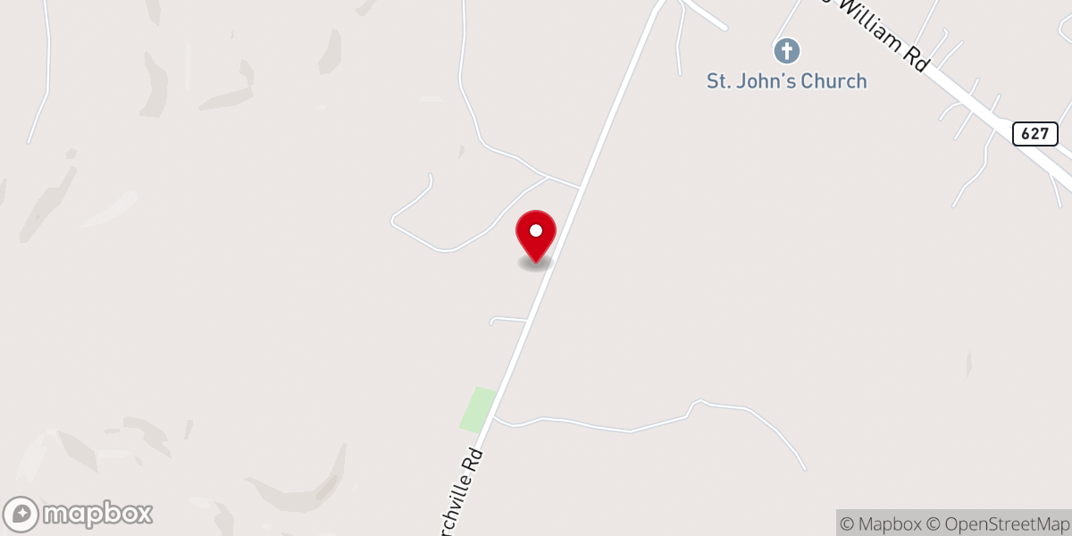 Map showing location of Bethany Baptist Church
