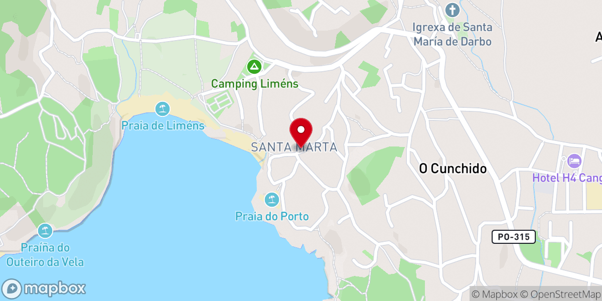 Map showing location of Capilla de Santa Marta