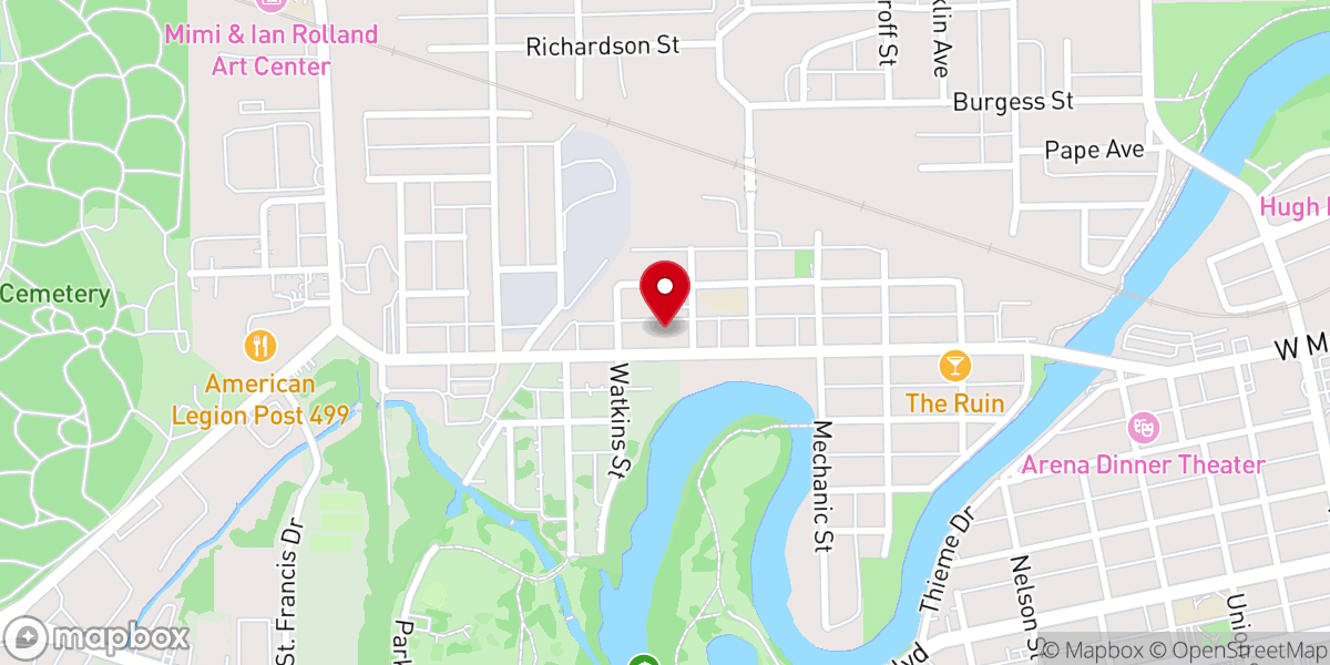 Map showing location of United Faith Presbyterian Church