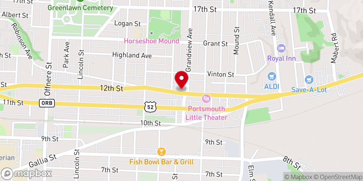 Map showing location of Central Church of Christ
