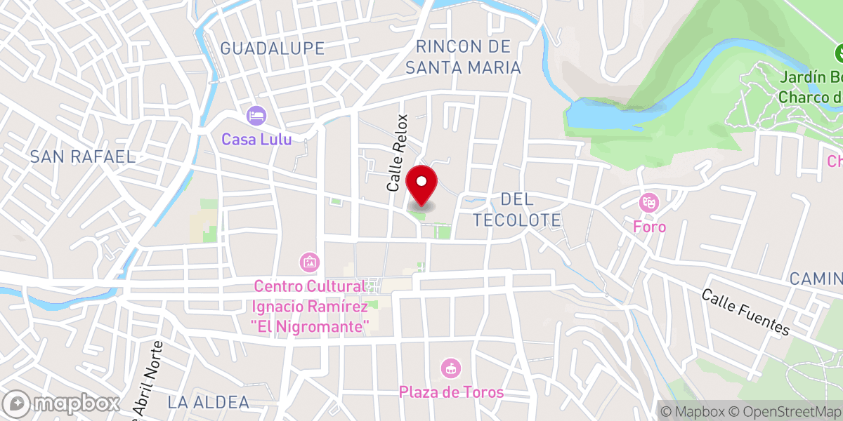 Map showing location of Templo del Oratorio de San Felipe Neri