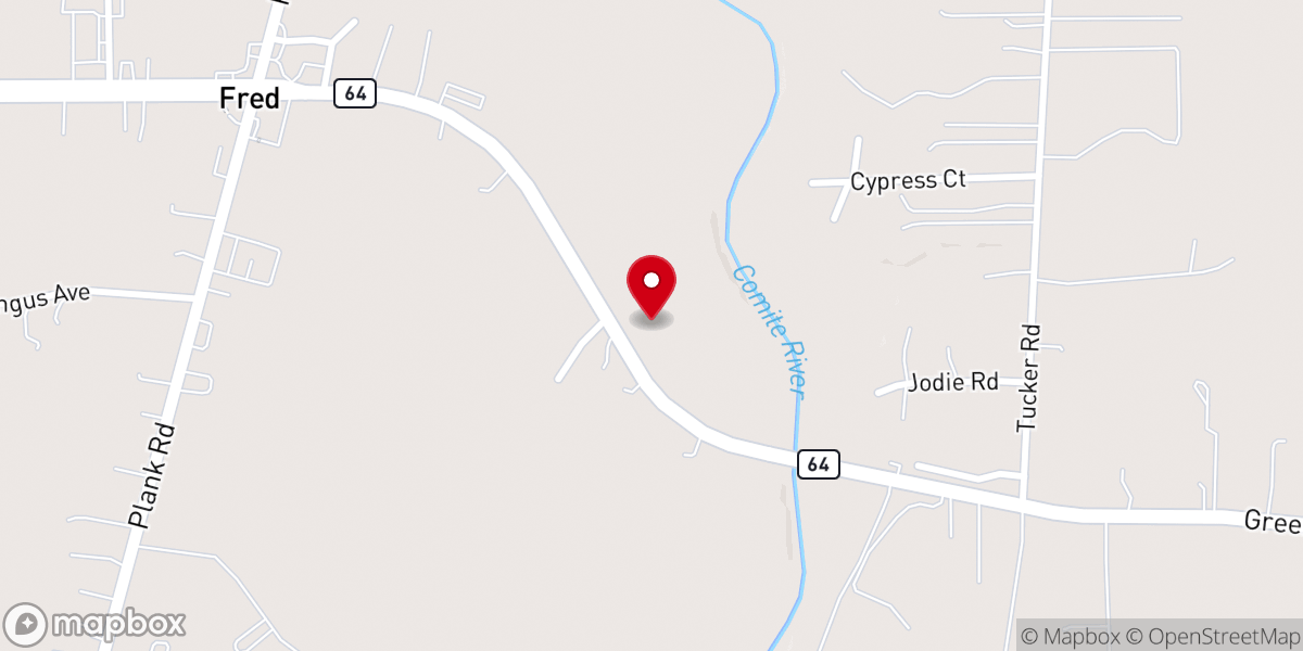 Map showing location of Cypress Grove Baptist Church