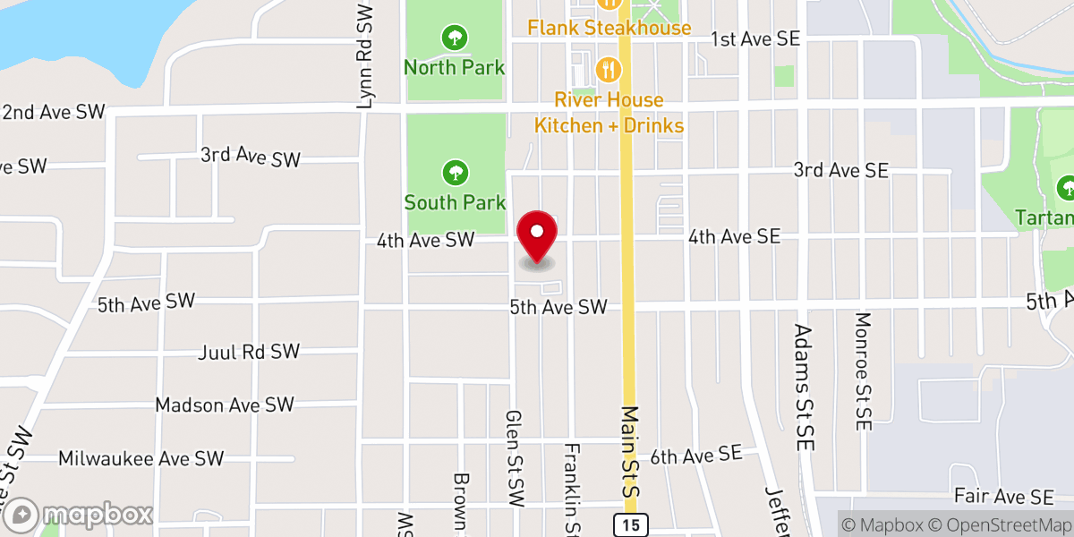 Map showing location of Peace Lutheran Church
