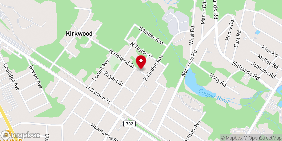 Map showing location of White Oak Baptist Church