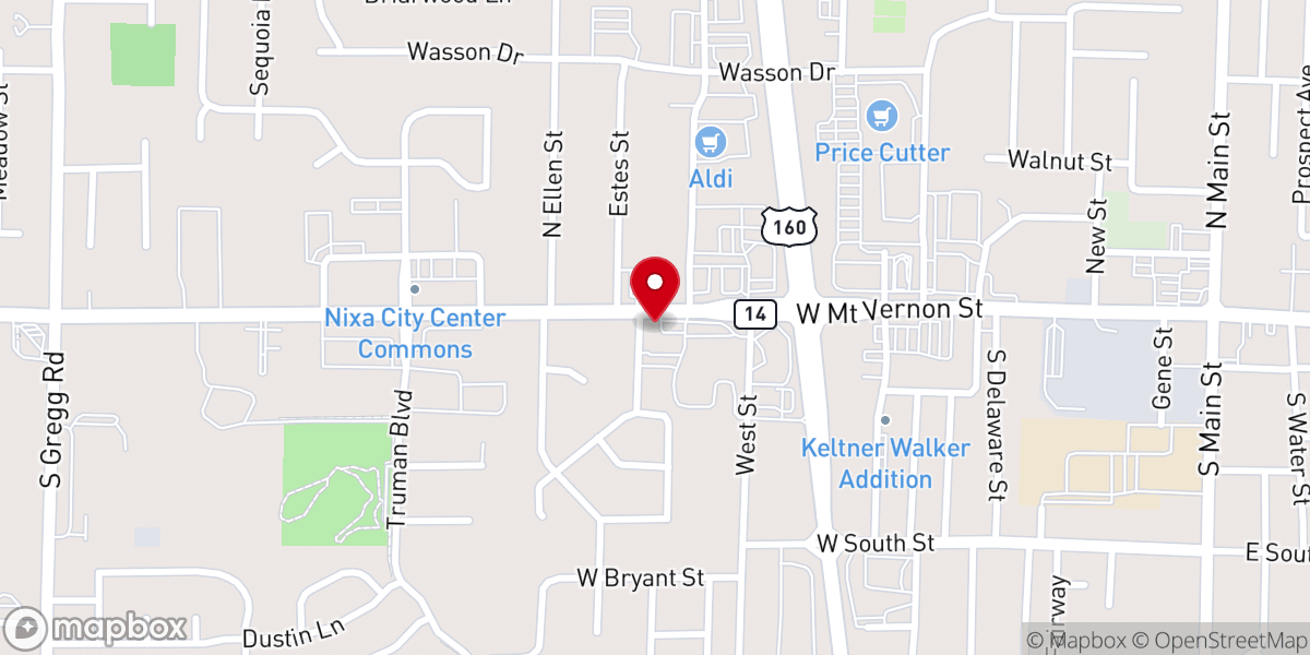 Map showing location of Nixa Organic Church