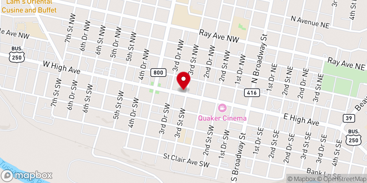 Map showing location of First Christian Church