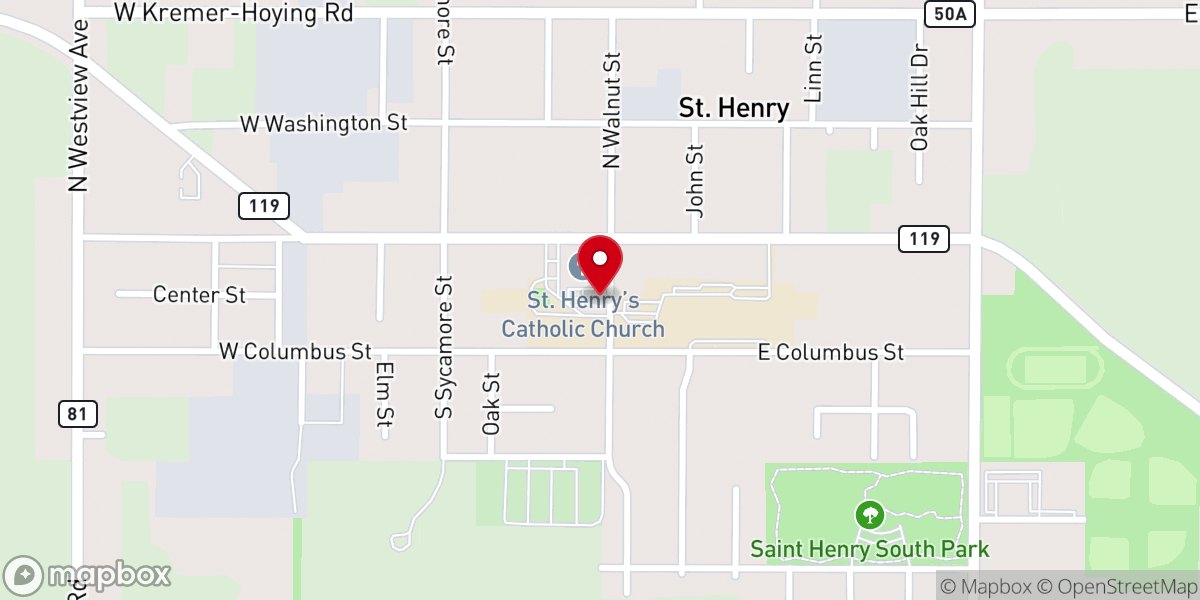 Map showing location of St Henry Catechetical Center