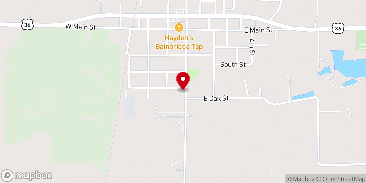 Map showing location of Bainbridge Christian Church