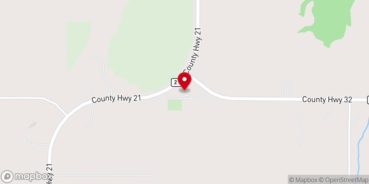 Map showing location of Bakke Lutheran Church