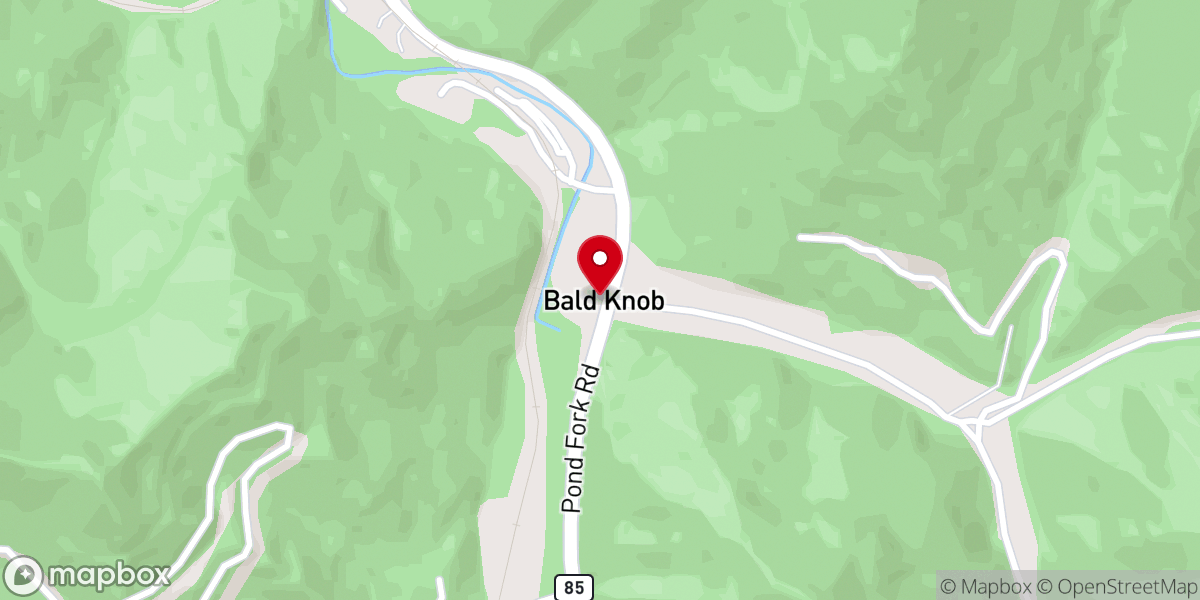 Map showing location of Bald Knob United Methodist Church