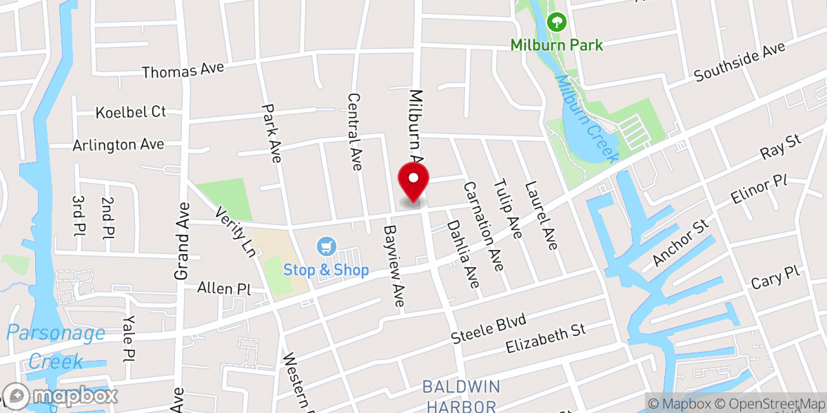 Map showing location of Baldwin Sports Little League