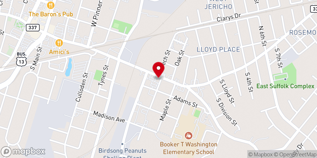 Map showing location of Balm Church East Campus