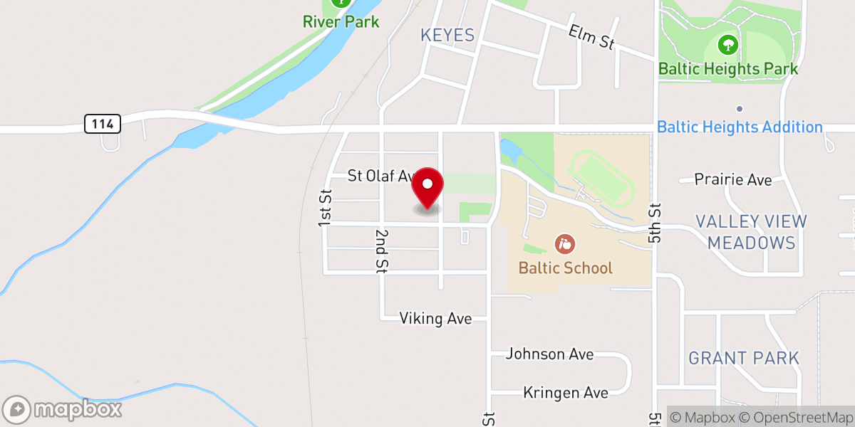 Map showing location of Baltic Food Bank
