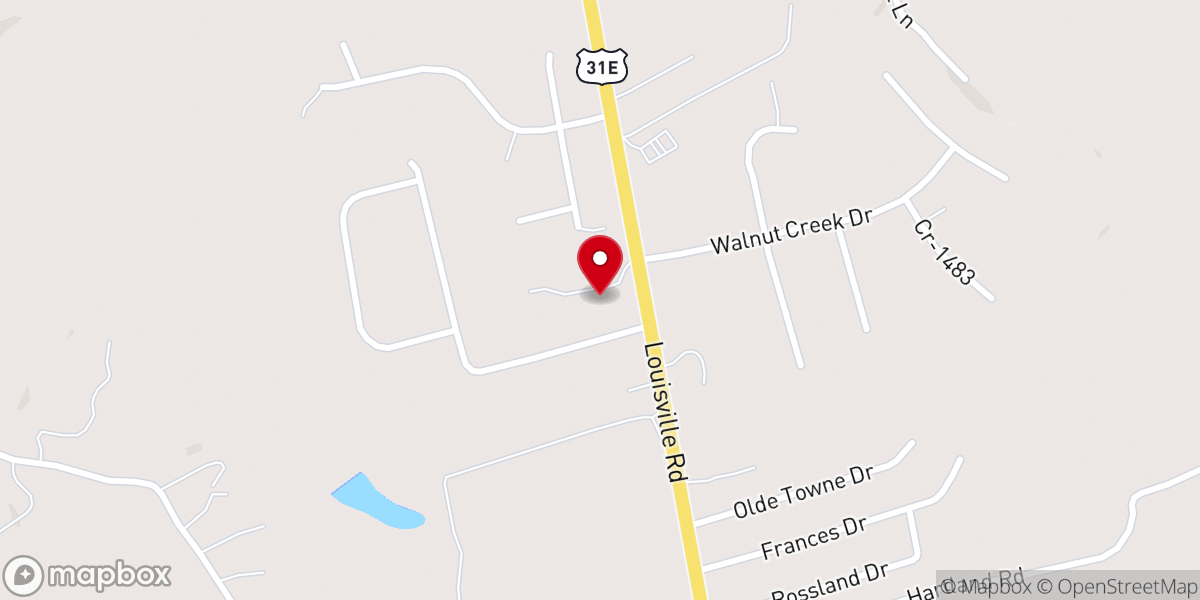 Map showing location of Bardstown United Methodist Church Second Campus