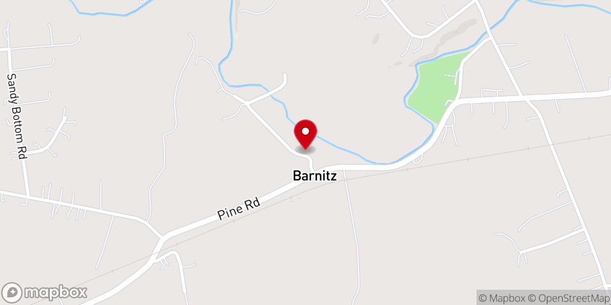 Map showing location of Barnitz Church