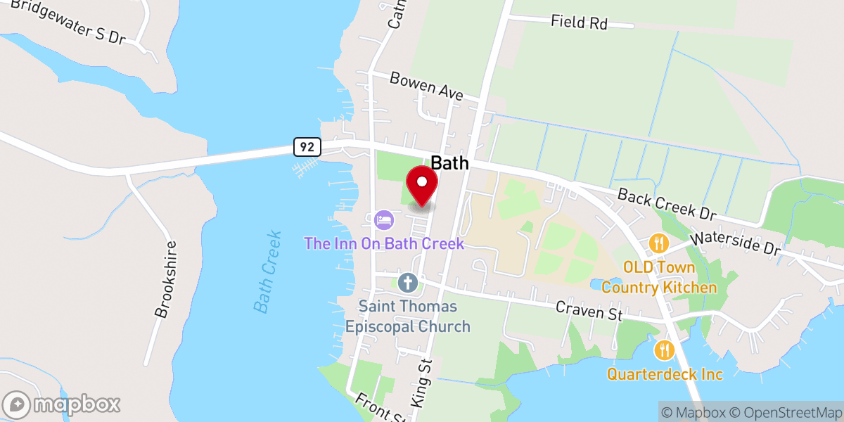 Map showing location of Bath Christian Church