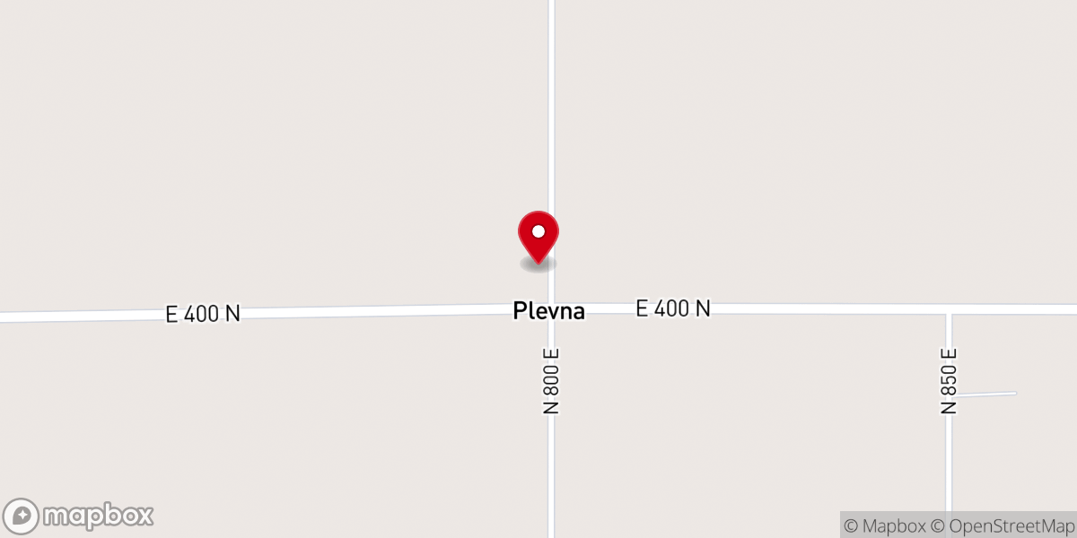 Map showing location of Plevna Dunkard Brethren Church