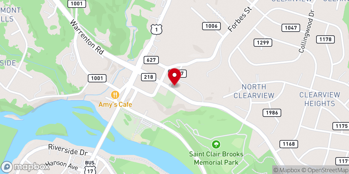 Map showing location of Impact Church Fredericksburg