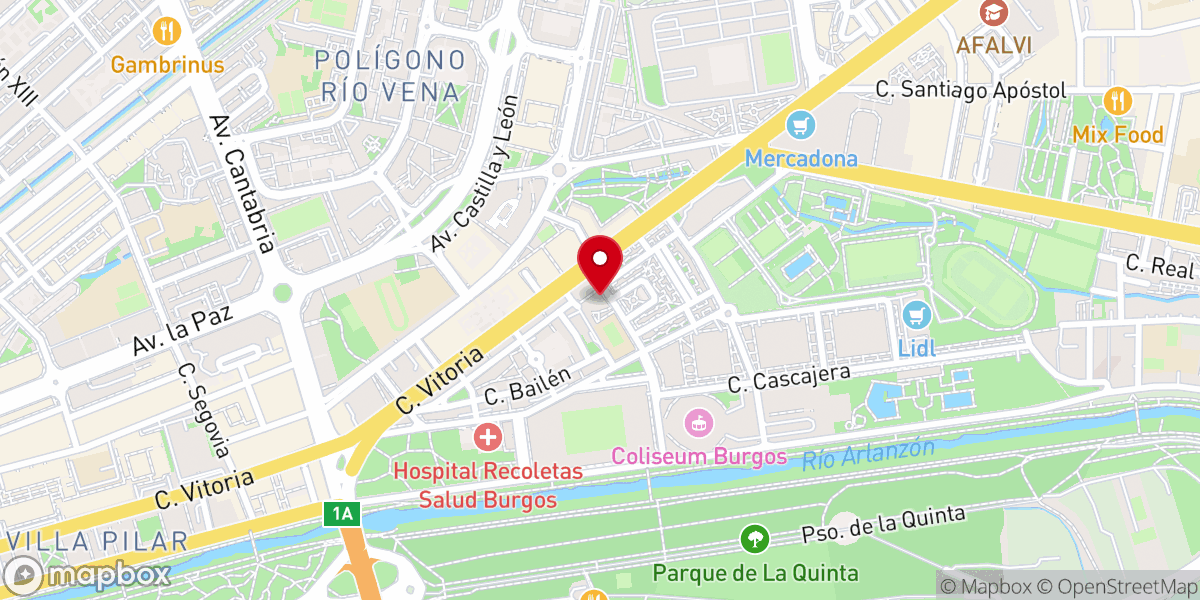 Map showing location of Iglesia Santo Domingo de Guzmán