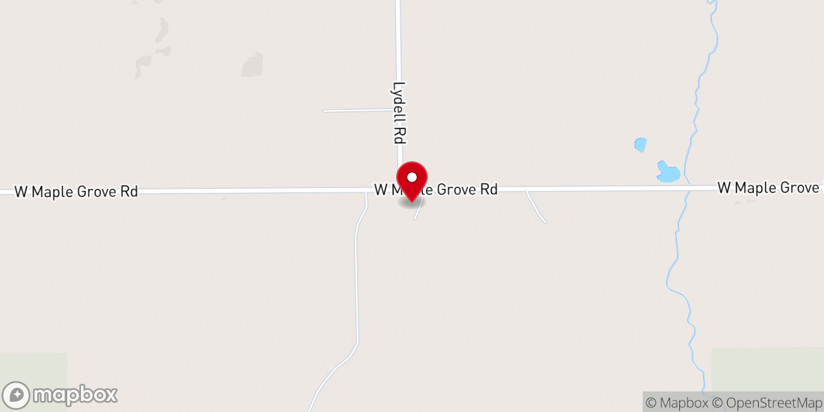 Map showing location of Maple Grove Church