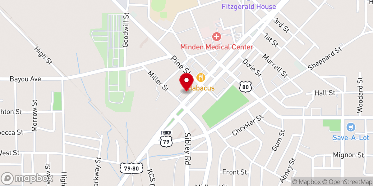 Map showing location of Webster Parish Sheriffs Office-Patrol, CID, Dispatch 2nd Floor