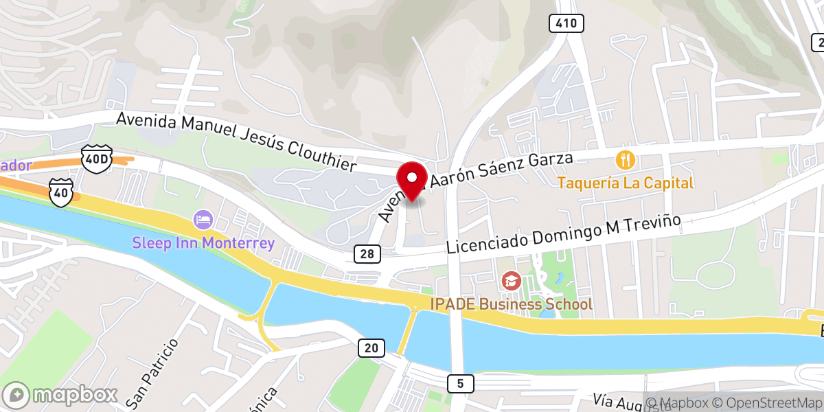 Map showing location of Iglesia Gran Comisión Monterrey