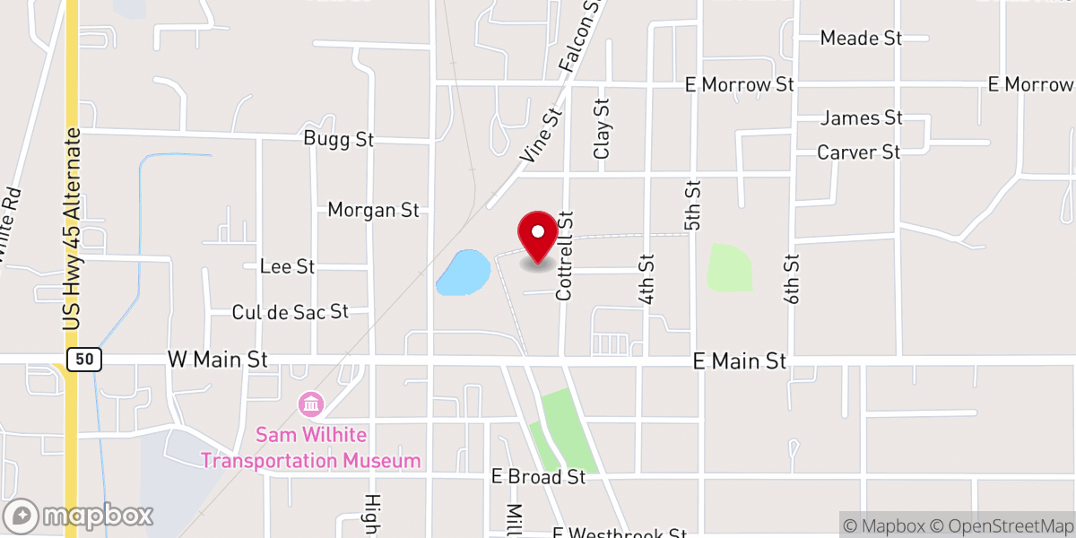 Map showing location of Northside Christian Church