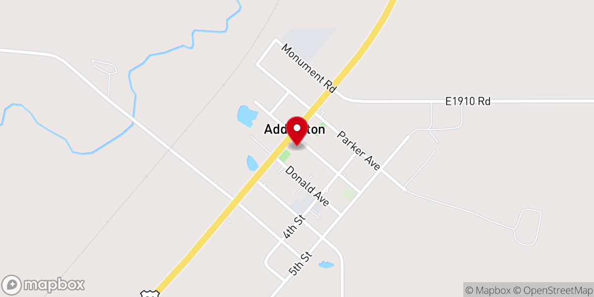 Map showing location of Addington Baptist Church