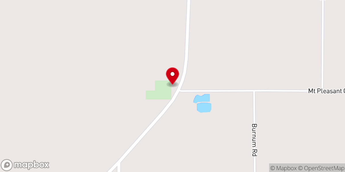 Map showing location of Mt Pleasant Baptist Church