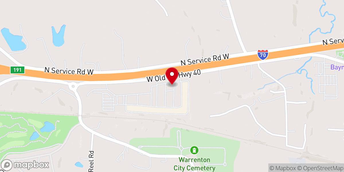 Map showing location of Warrenton Wholesale Fireworks