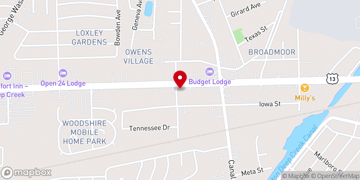 Map showing location of New Covenant Fellowship Baptist church