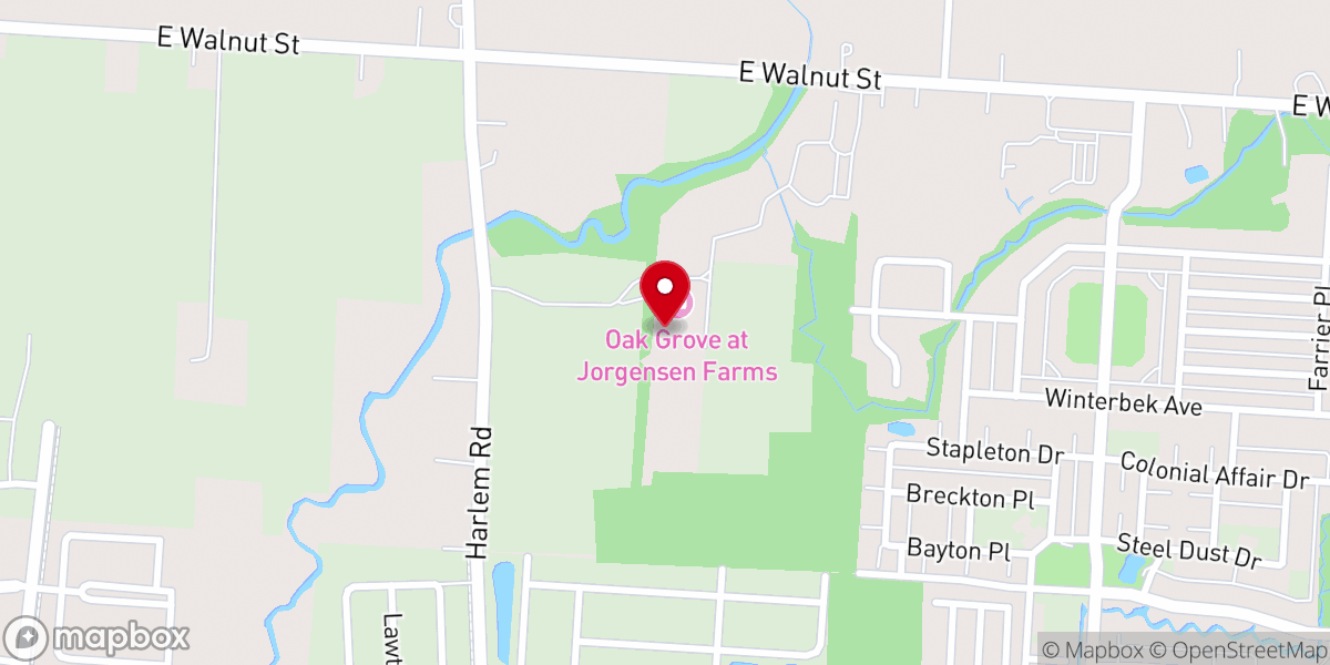 Map showing location of Oak Grove at Jorgensen Farms