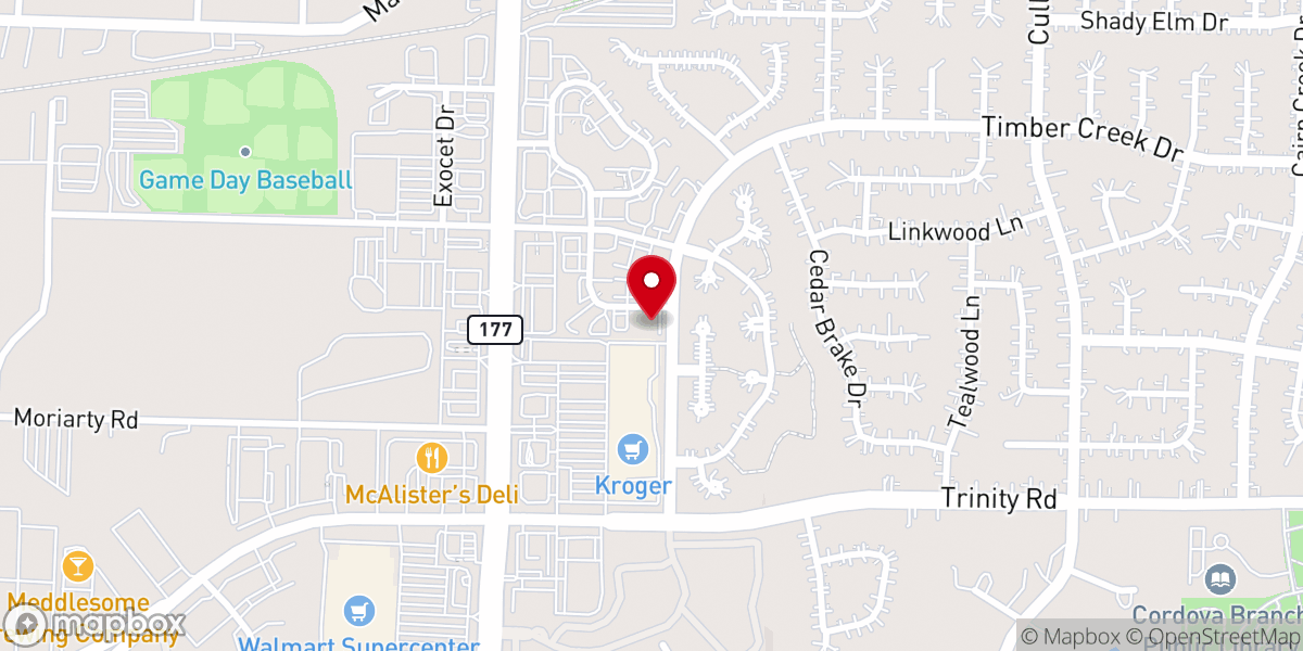 Map showing location of Oasis Church of Memphis