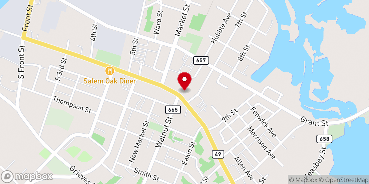 Map showing location of Salem Friends Meeting