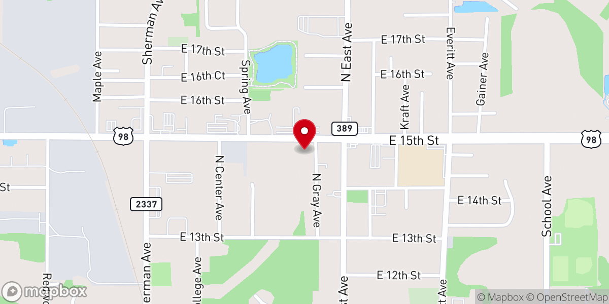 Map showing location of Cedar Grove Baptist Church