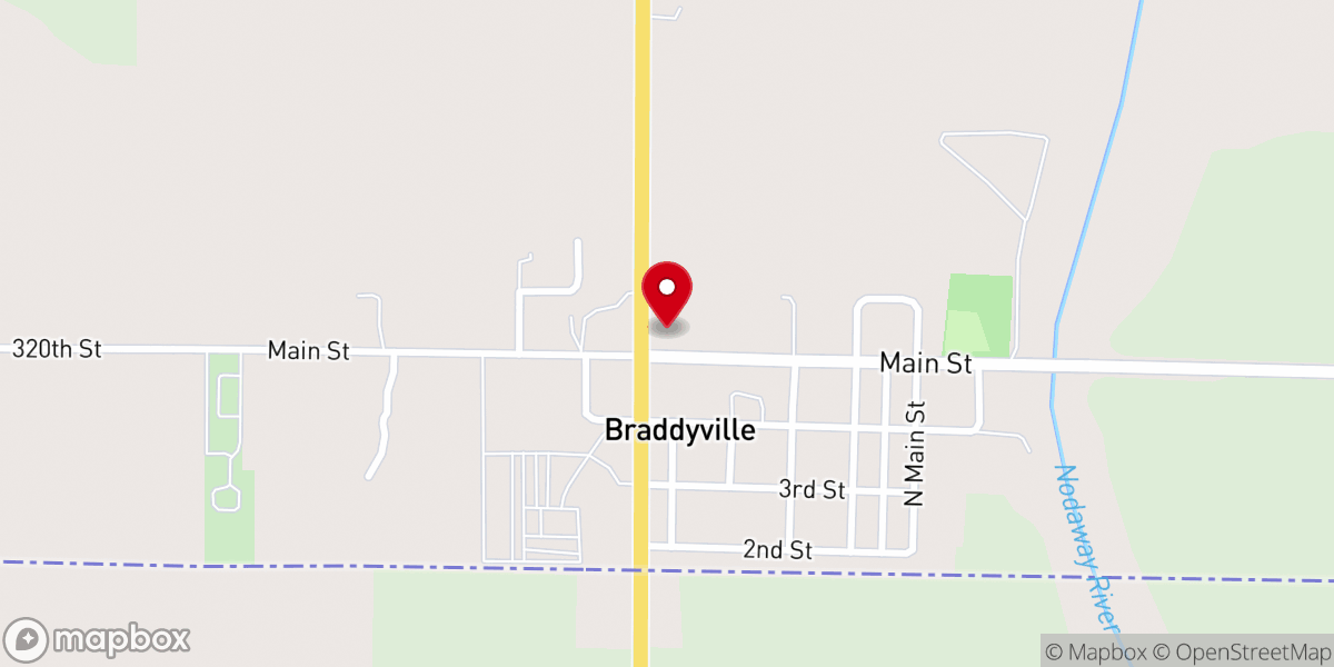 Map showing location of Nodaway Valley Christian Fellowship