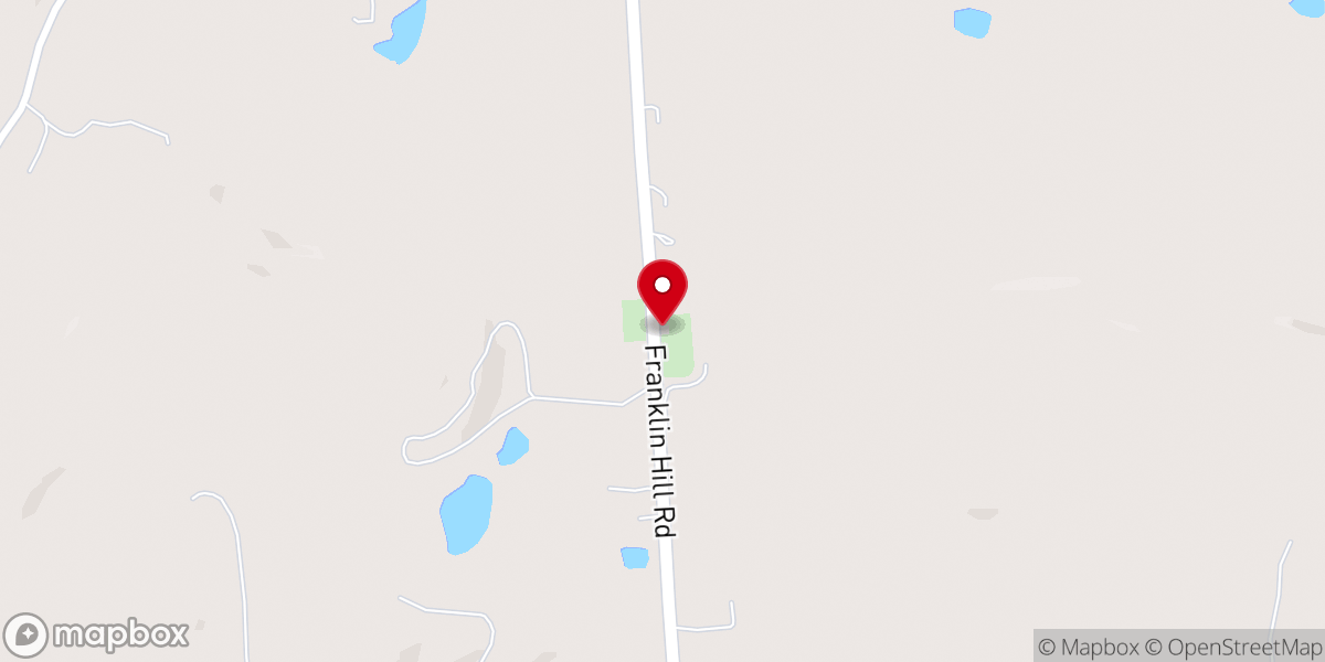 Map showing location of Franklin HIll Presbyterian Church